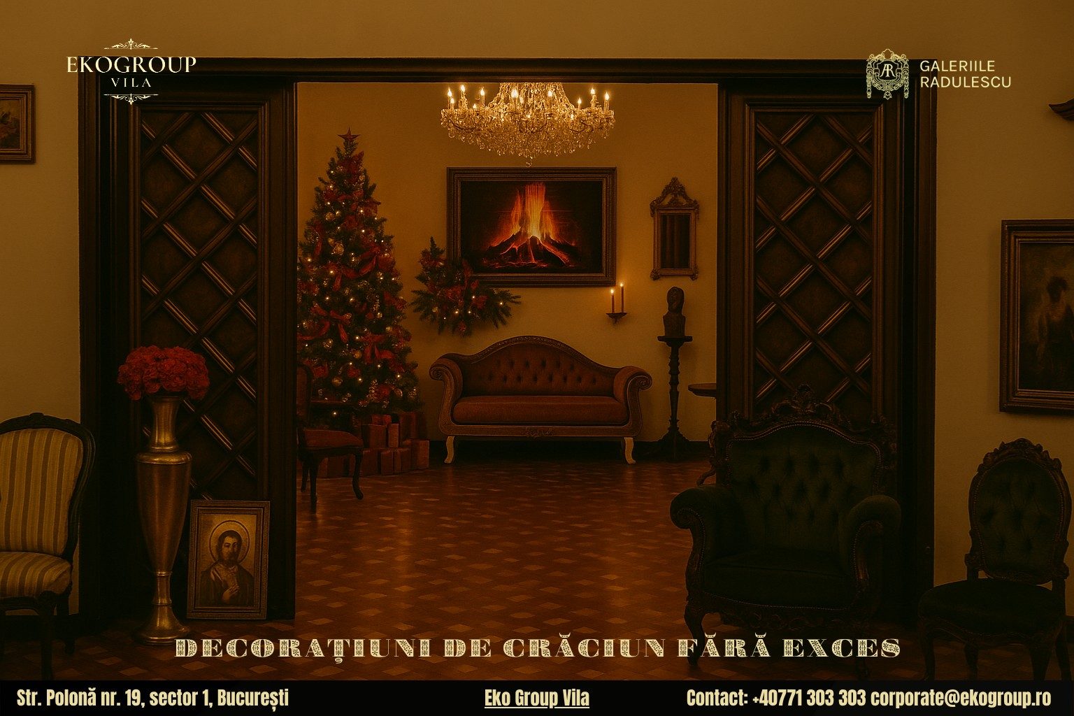 Decoratiuni de Craciun cu parfum interbelic: o experiență exclusivă la Eko Group Vila